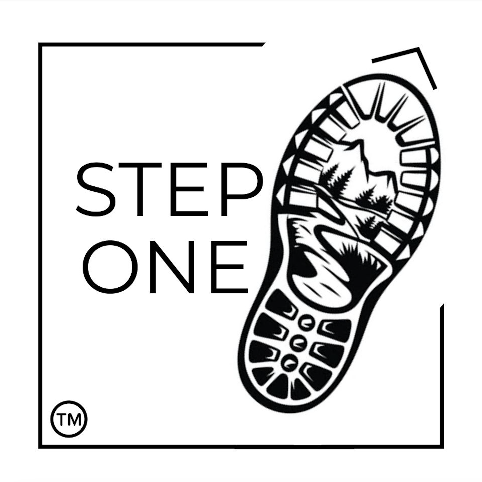 Step One logo — adventure boot footprint